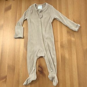 Organic Cotton Ribbed 2-Way Zipper Romper
